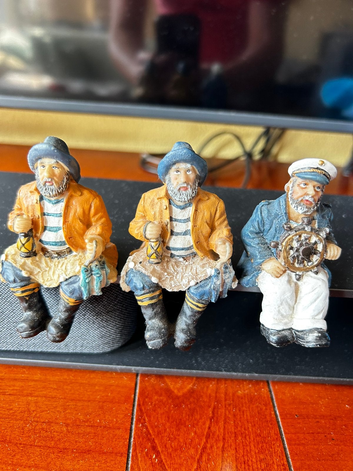 Zeemannen  zittend kunststof ongeveer 5 cm, Ophalen of Verzenden, Zo goed als nieuw, Mens