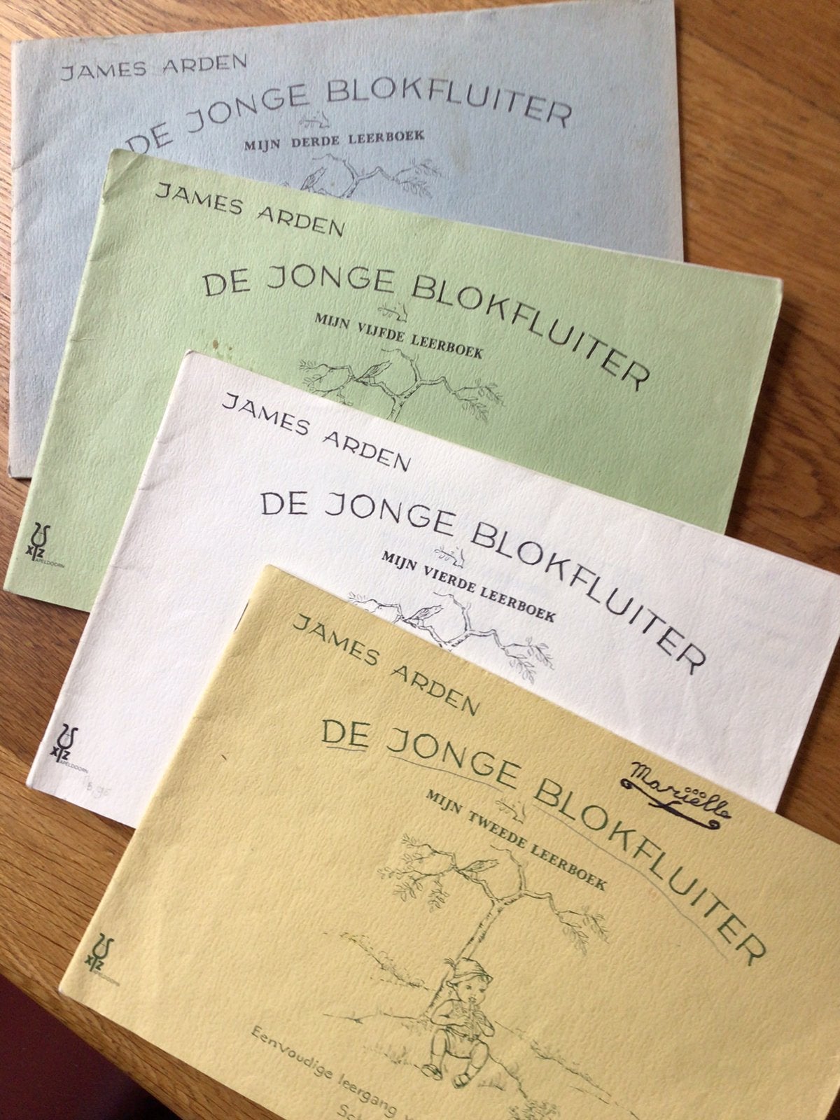 James Arden, De jonge blokfluiter, delen 2, 3, 4 en 5, Gebruikt, Les of Cursus, Ophalen of Verzenden, Blokfluit
