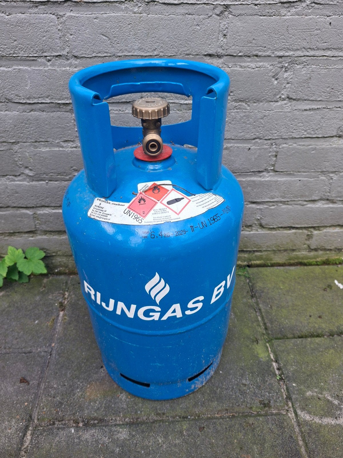rijngas gasfles leeg 2029, Ophalen