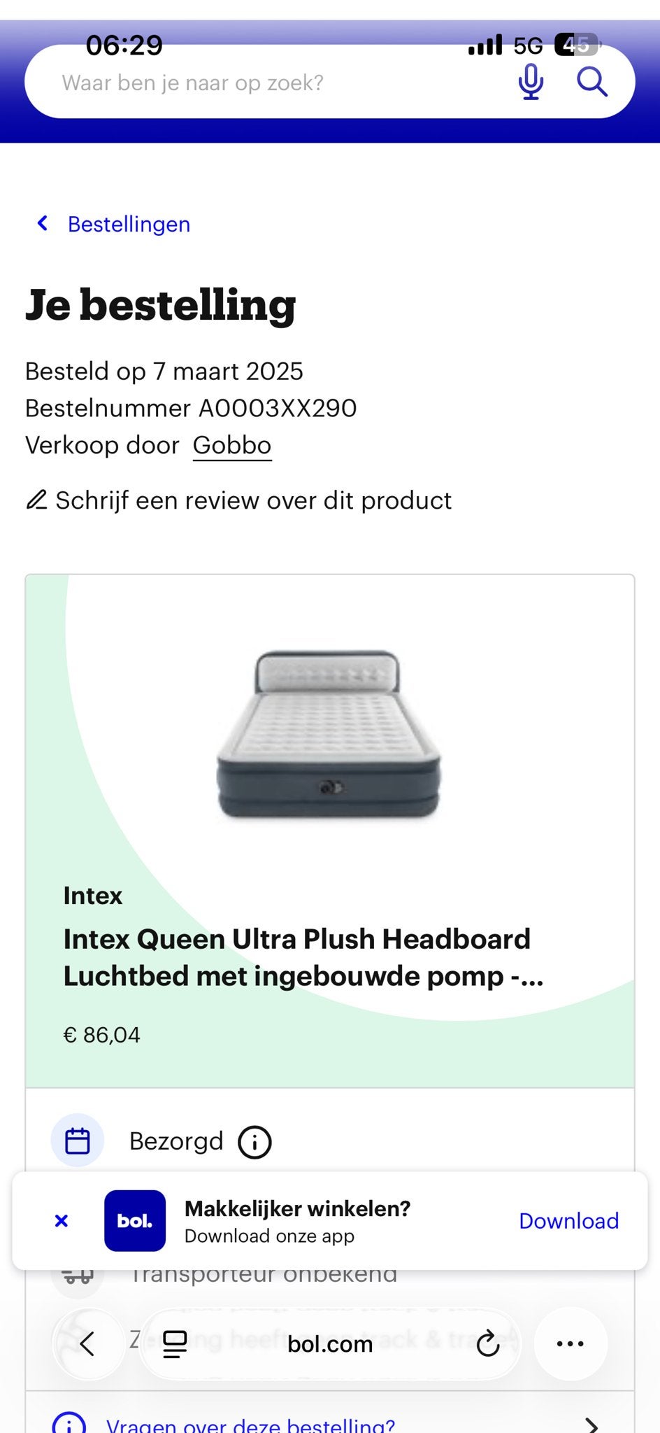 Intex Queen Ultra Plush Luchtbed met Hoofdeinde, Huis en Inrichting, Ophalen, Overige materialen, 200 cm, Grijs