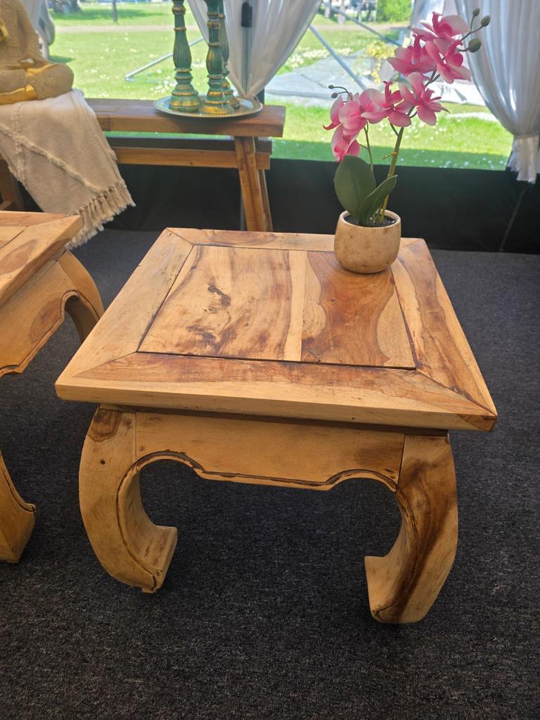 SUPER MOOIE MASSIEF HOUTEN TAFELTJES, Ophalen, Zo goed als nieuw, 50 tot 100 cm, 50 tot 100 cm