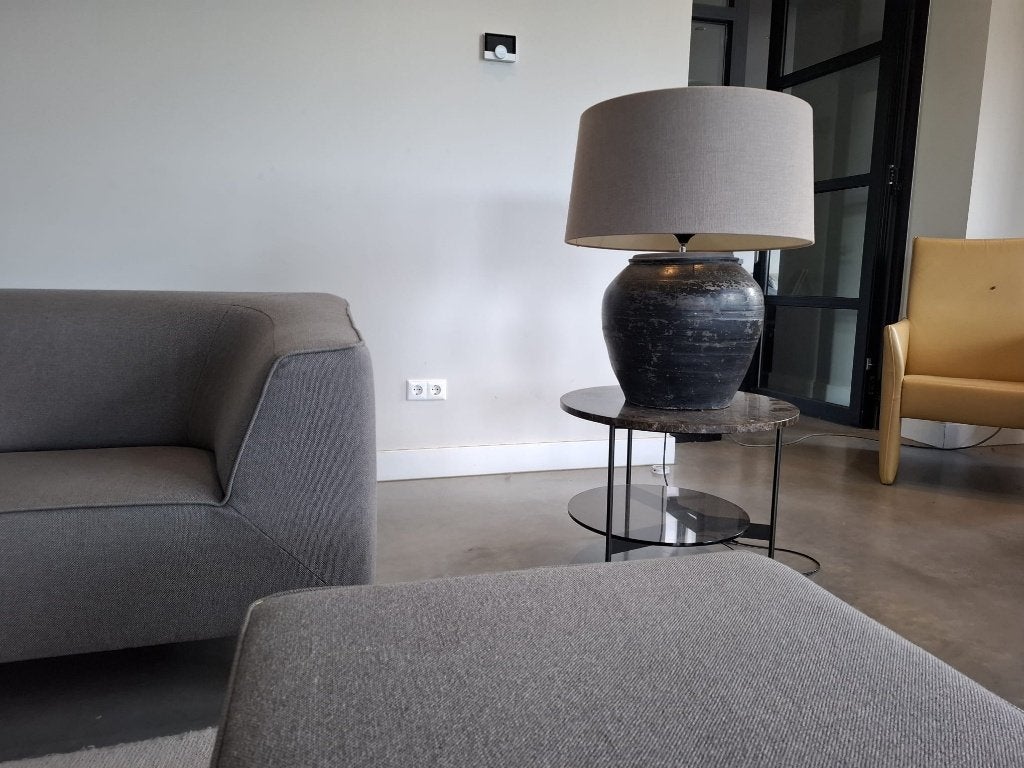 Pode bank met fauteuil en hocker – grijze wolstof, Marinus Dammeweg 55, 5928 PW Venlo, Nederland, 75 tot 100 cm, Ophalen of Verzenden