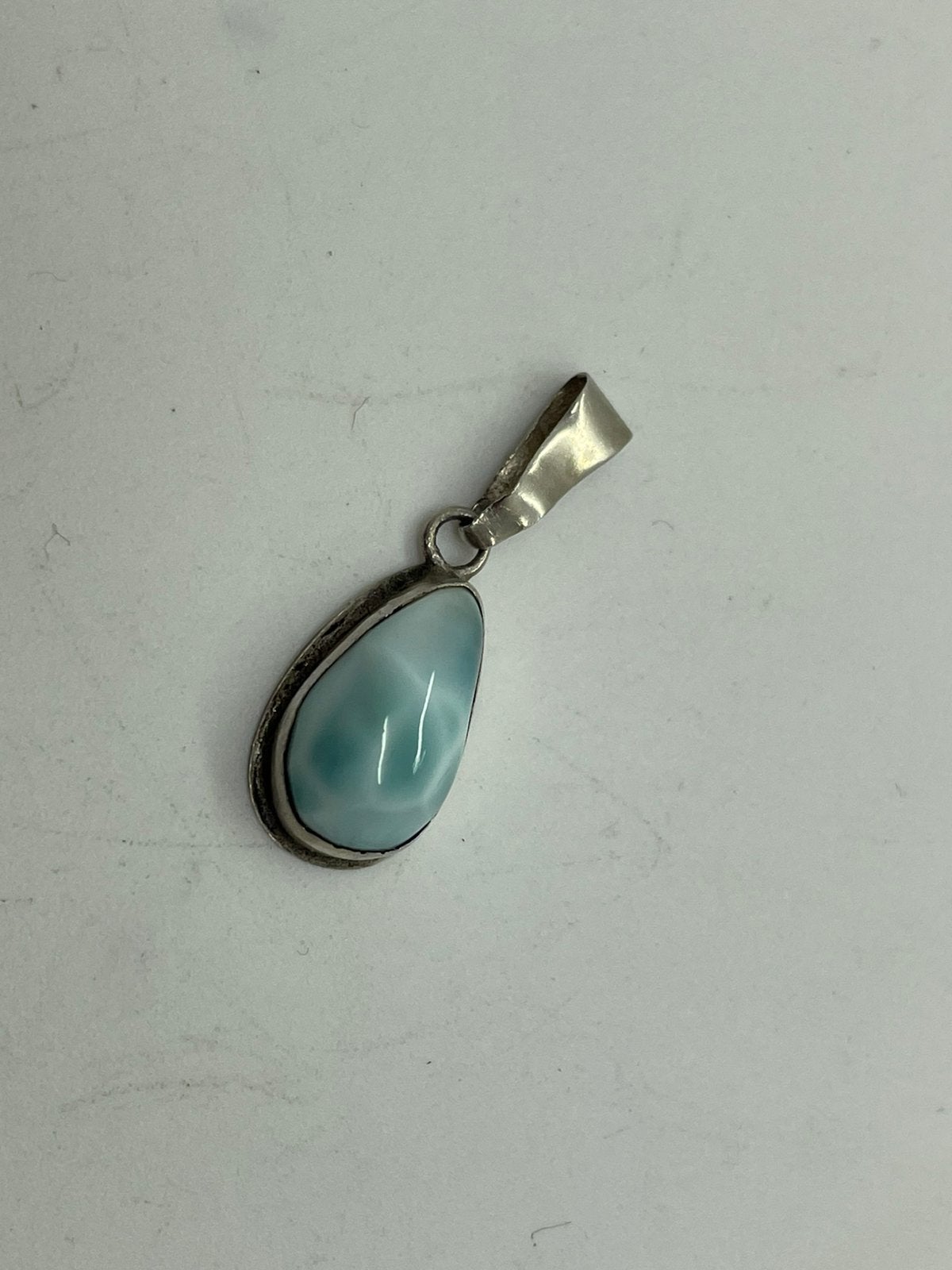 E572 Prachtige zilveren larimar hanger, Overige voorstellingen, Ophalen of Verzenden, X, Met edelsteen
