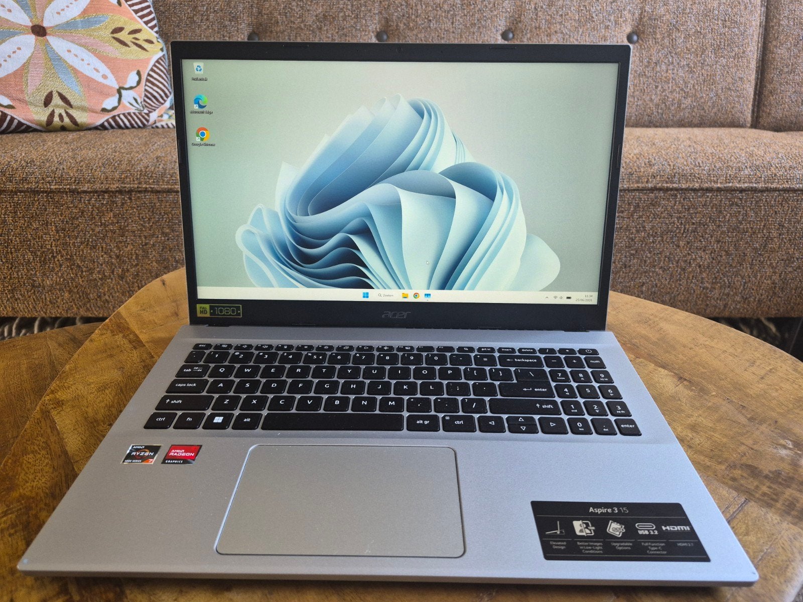 Nette Acer Aspire 3 15 – 512SSD - 16RAM - Ryzen 7, 2 tot 3 Ghz, Zo goed als nieuw, Acer aspire, 16 GB