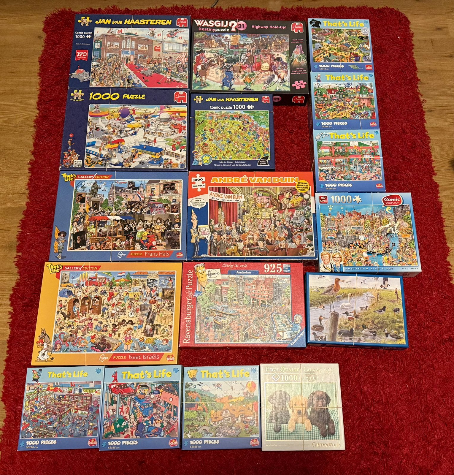 16 Puzzels: compleet 1000 stukjes, Ophalen, 500 t/m 1500 stukjes, Zo goed als nieuw, Legpuzzel