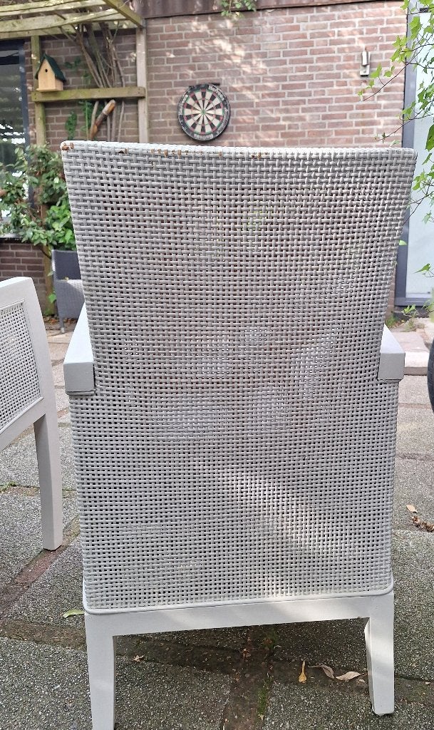 GRATIS 4 rotan stoelen, Ophalen, Gebruikt, Wit, Hout