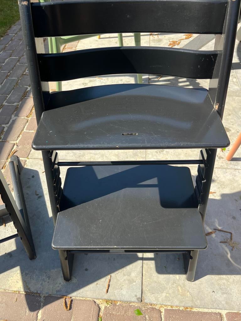 Stokke Tripp trapp stoel zwart, Ophalen, Gebruikt, Meegroeistoel