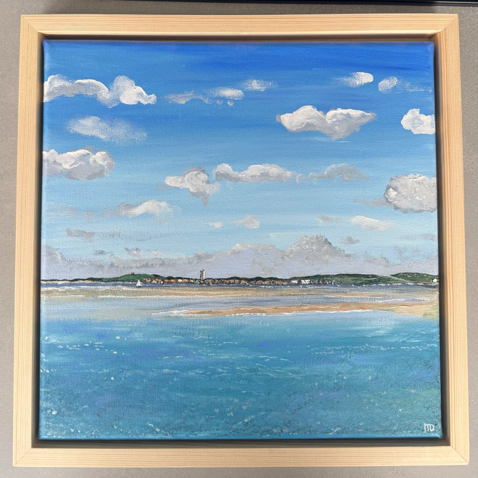 Aankomst West-Terschelling - Acryl op canvas in baklijst, Ophalen