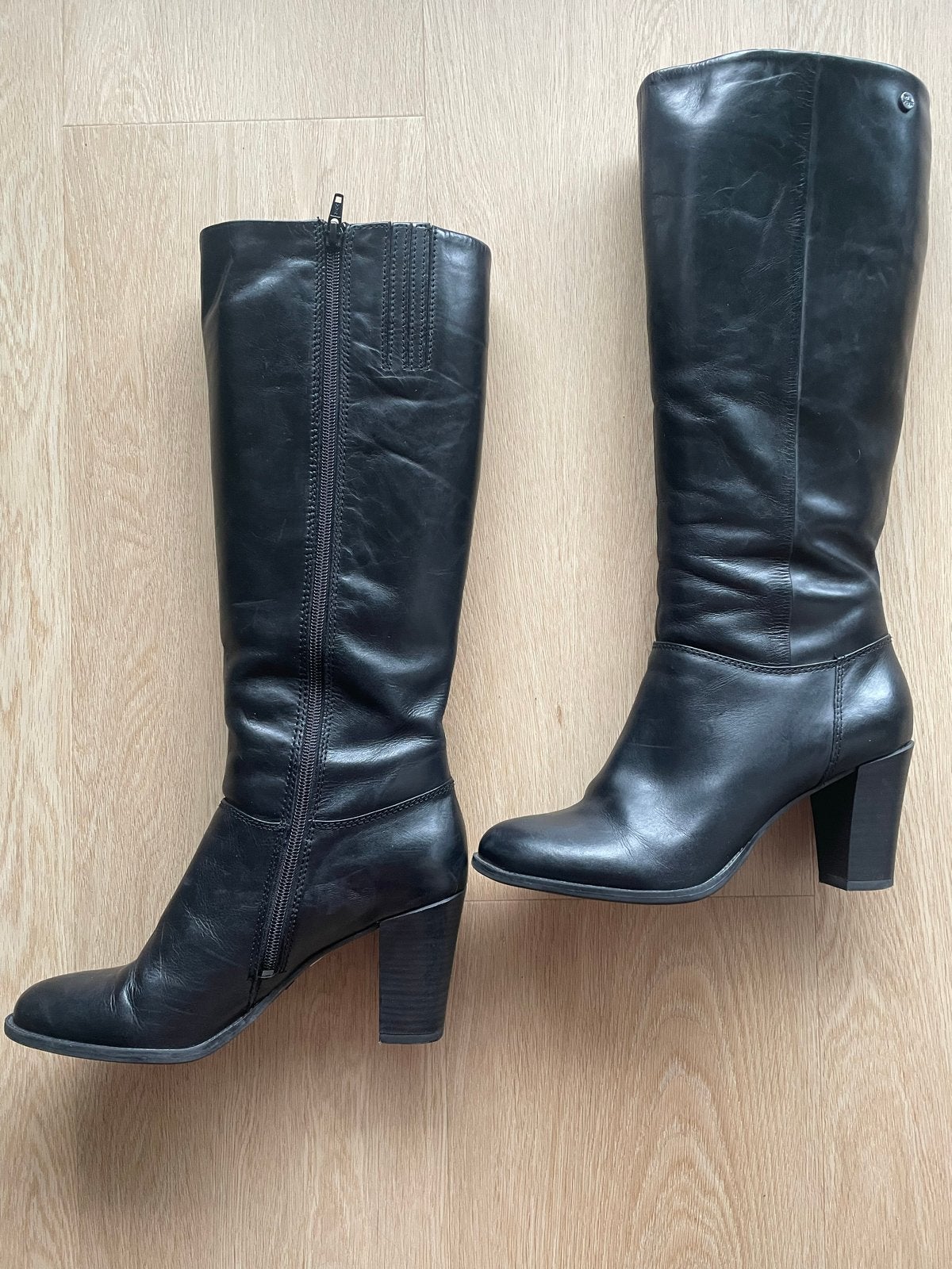 No Stress Zwarte Leren Hoge Laarzen Maat 40, Kleding | Dames, Hoge laarzen, Zwart, Ophalen of Verzenden, Zo goed als nieuw