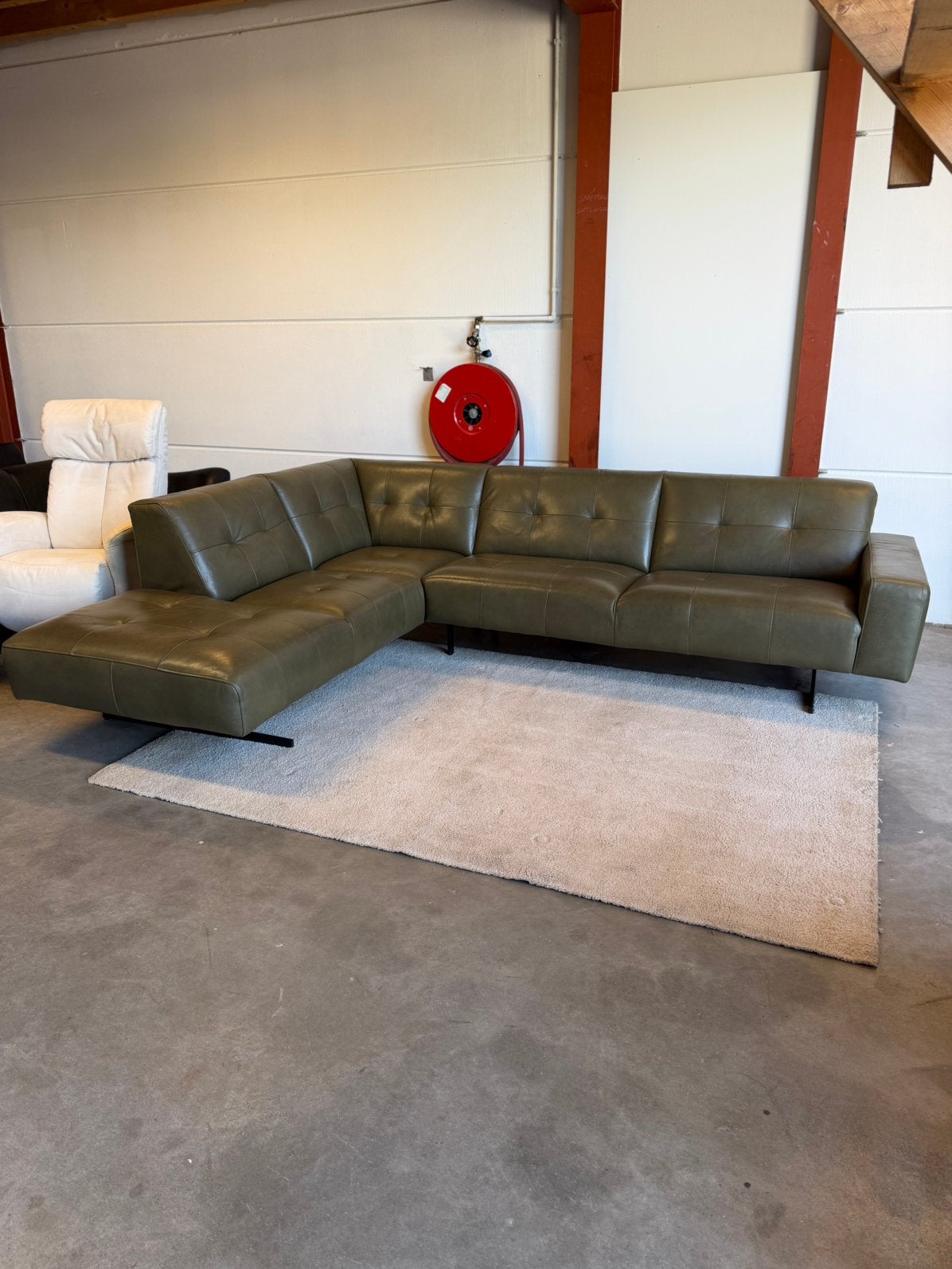 Leren hoekbank design groen bankstel bank Montel Z.G.A.N., 2871SK, Verzenden, Design, Mariansoliak8@gmail.com