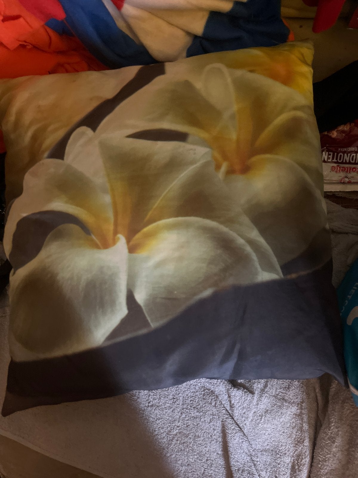 Sierkussen met bloemenprint - Zo goed als nieuw, Overige merken, Meerkleurig, Met print, Vierkant