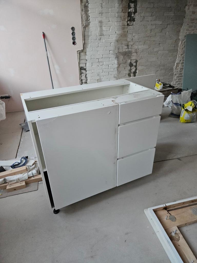 Gebruikt keuken onderkast zijpaneel, Huis en Inrichting, Keuken | Keukenelementen, Ophalen, Gebruikt, Wit, 50 tot 100 cm