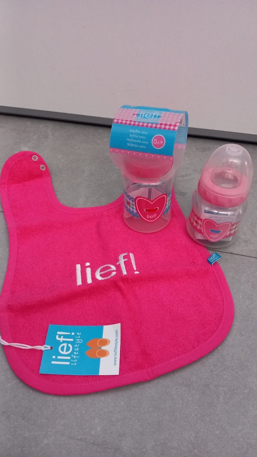 Nieuwe Lief! Flessenset roze breed met slab, Ophalen of Verzenden, Nieuw, Overige typen