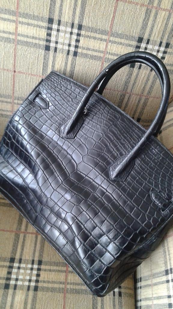 Elegante Zwarte Damestas van slangenleer, Sieraden, Tassen en Uiterlijk, Tassen | Damestassen, Ophalen of Verzenden, Gebruikt
