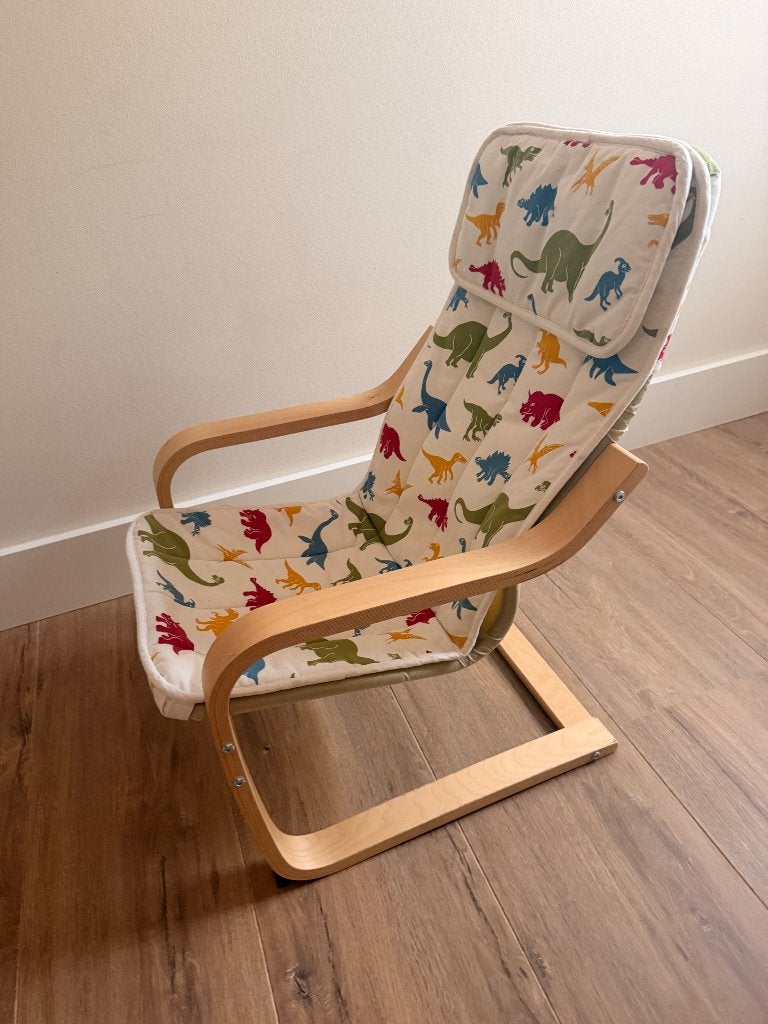 Ikea Kinderstoel Met Dinosaurusprint, Kinderen en Baby's, Kinderstoelen, Ophalen, Zo goed als nieuw, Overige typen