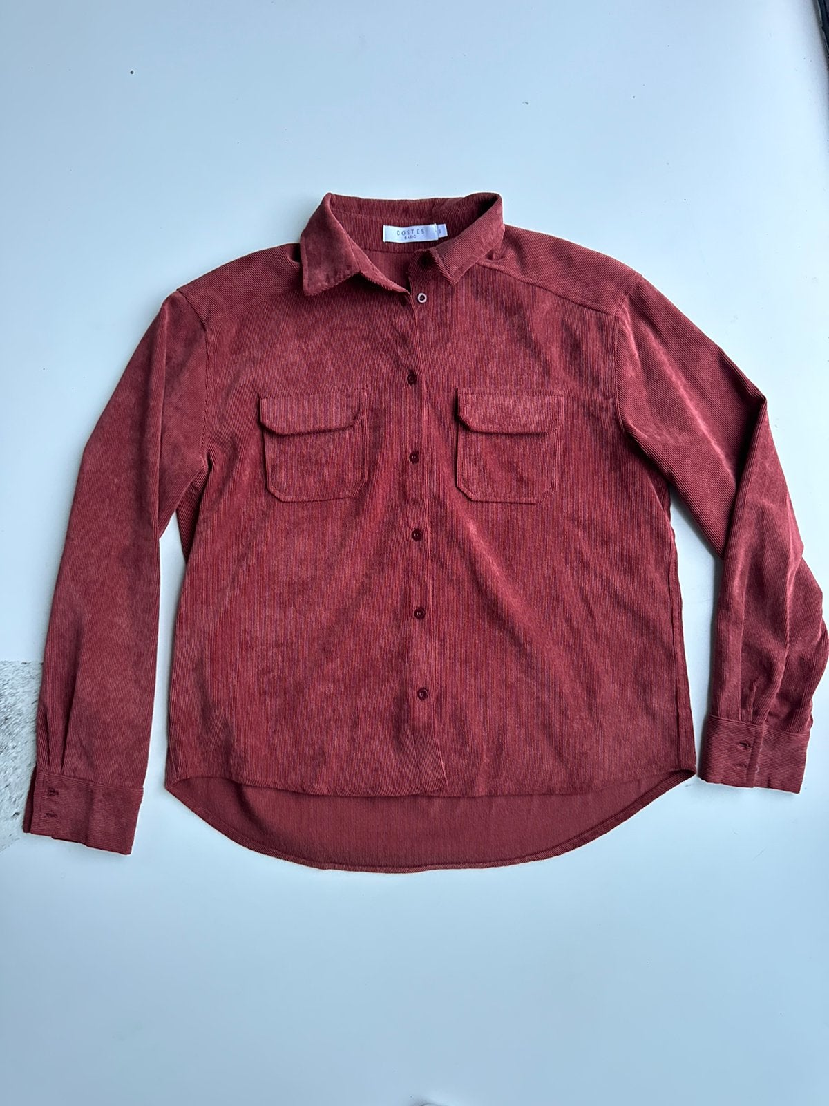 Costes Corduroy Overhemd / Blouse, Ophalen of Verzenden, Zo goed als nieuw, Bruin