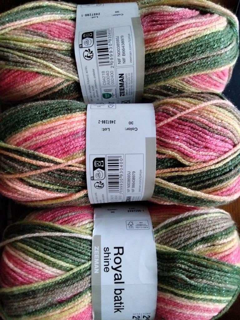 Zeeman Royal batik zacht kleurverloopgaren meerdere en shine, Hobby en Vrije tijd, Breien en Haken, Verzenden, Nieuw, Breien of Haken