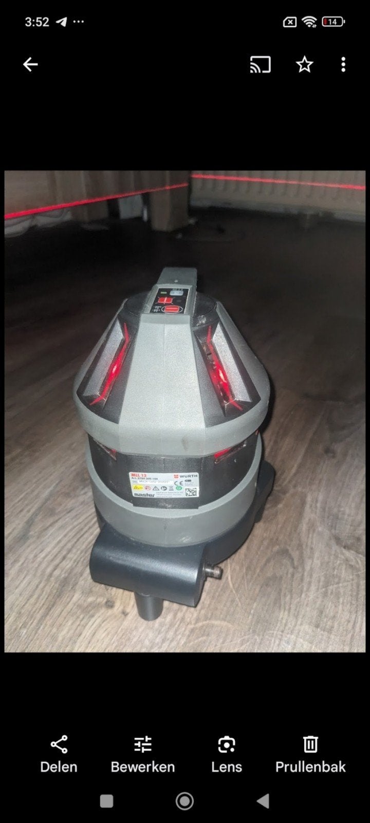 te koop bouwlaser Wurth ML 12 met toebehoren, Doe-het-zelf en Verbouw, Meetapparatuur, Ophalen of Verzenden, Overige meters