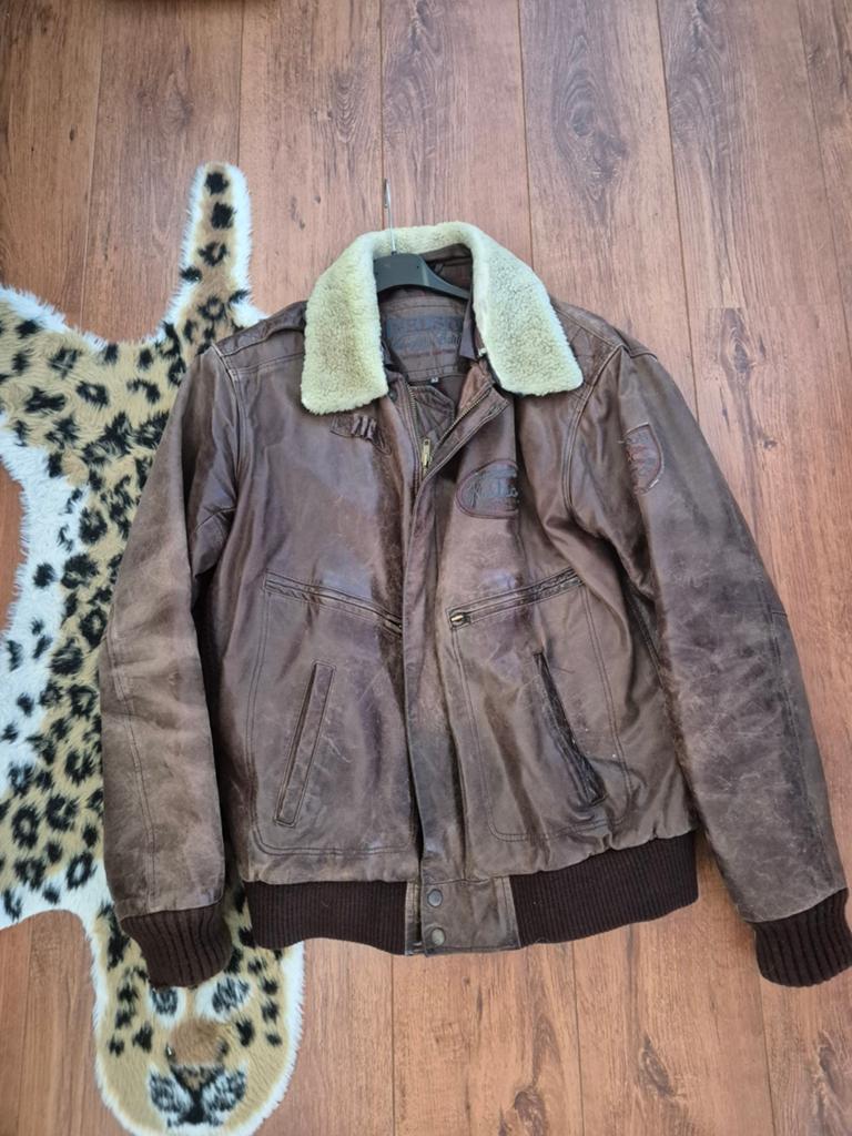 Leren piloten jack maat 52 Nelson, Kleding | Heren, Jassen | Winter, Gedragen, Maat 52/54 (L), Bruin, Ophalen of Verzenden