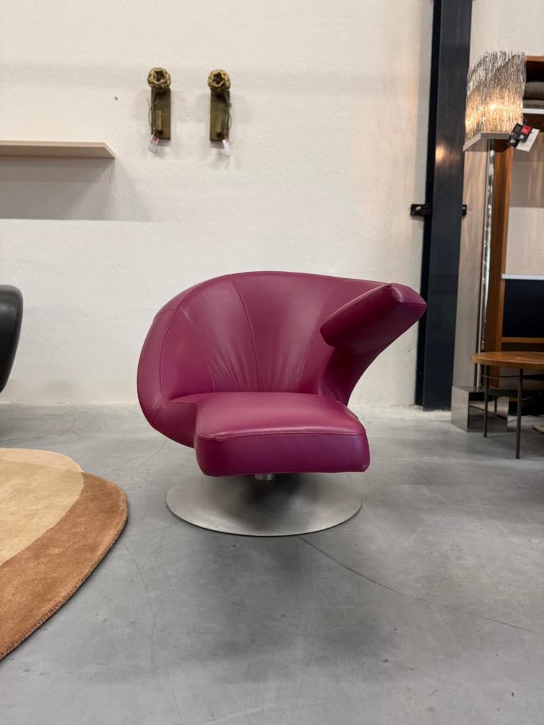 Als nieuw Leolux Parabolica draaifauteuil Roze leer Stoel, Leolux, Ophalen of Verzenden, Zo goed als nieuw, Harvink Jori Rolf Benz Design on Stock Eyye Montis Gelderland