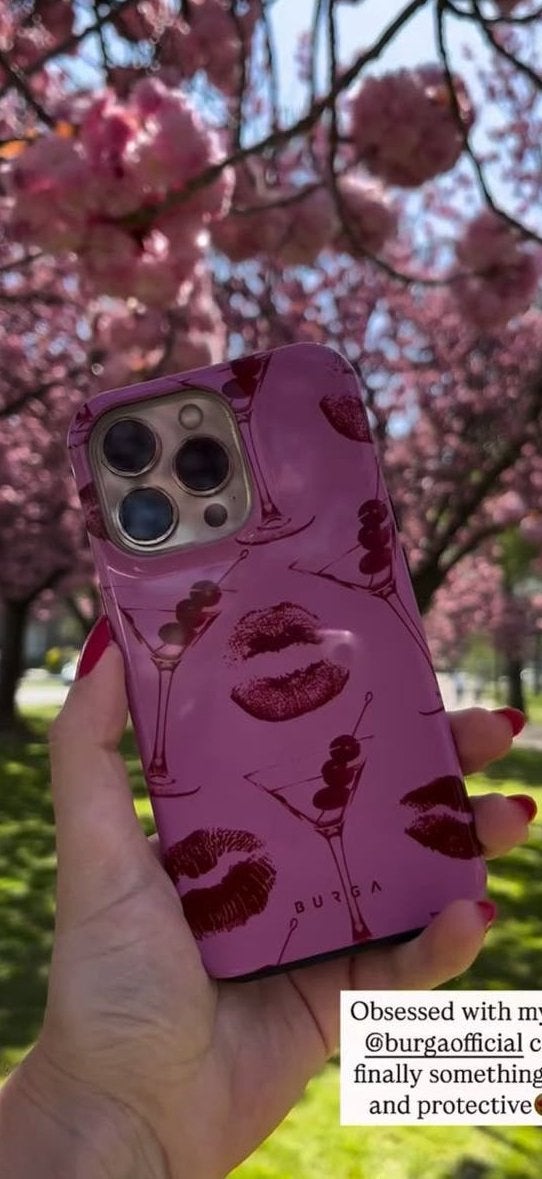 Burga iPhone 13 Pro Hoesje - Kiss Me, Kunststof, IPhone 14 Pro Max, Paars, Hoesje of Tasje