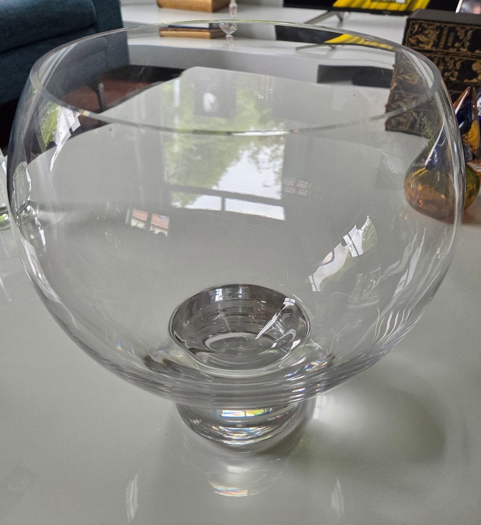 antiek kom op voet  kristal bowl punch groot 30 cm 5 kg, Ophalen of Verzenden