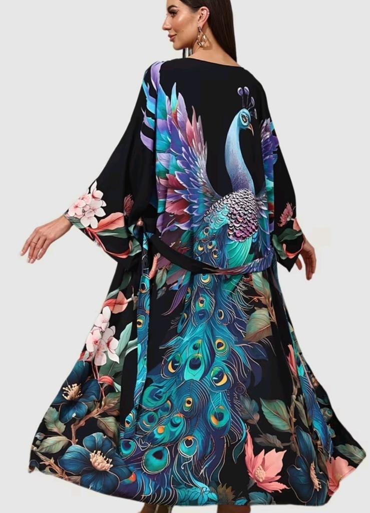 Heel mooie kleurrijke  NIEUW  dunne zomer badjas kimono jas, Kleding | Dames, Ophalen of Verzenden, Zo goed als nieuw