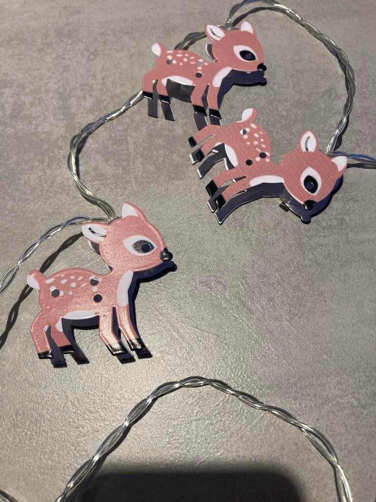 Decoratie lichtslinger met hertjes, Ophalen of Verzenden, Zo goed als nieuw, Roze, Kunststof
