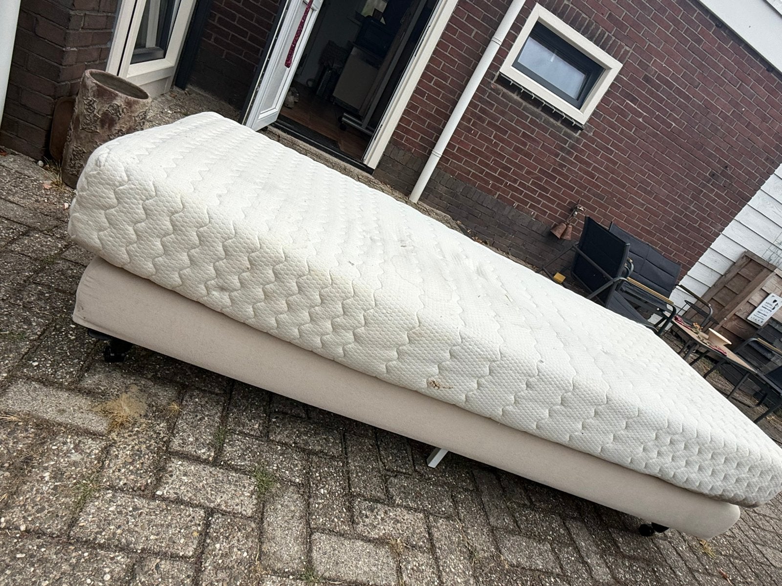 1 persoonsbed met matras, Ophalen, Gebruikt, Eenpersoons, 90 cm