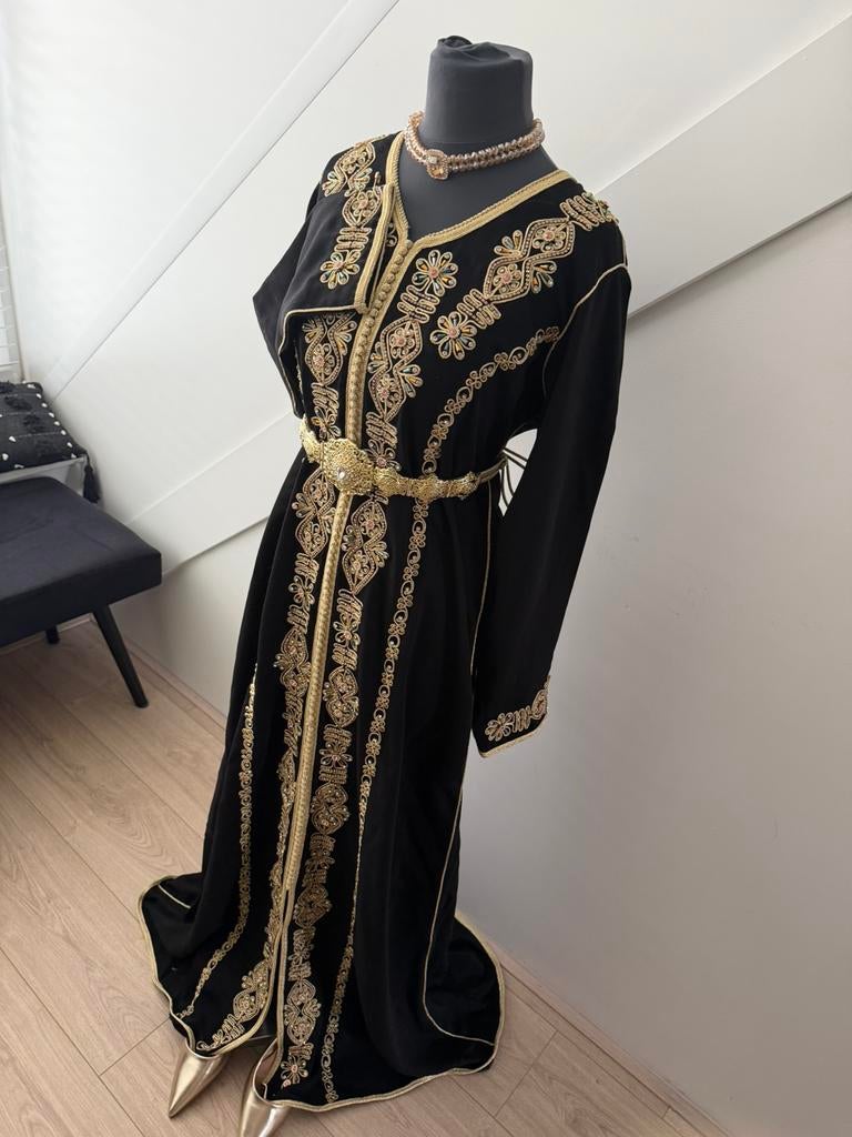 Zwarte kaftan (korte dames), Overige typen, Zwart, Ophalen of Verzenden, Zo goed als nieuw