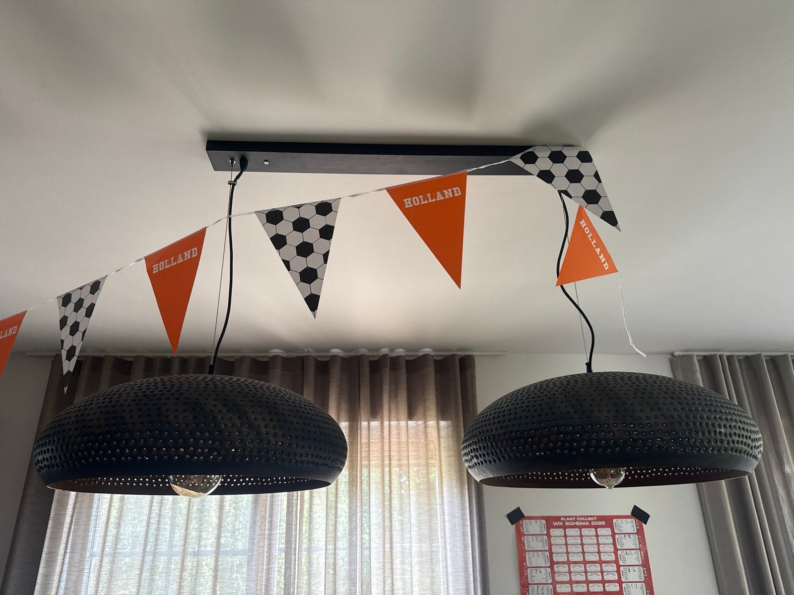 Set van 2 zwarte hanglampen van Firma Rietveld, Ophalen of Verzenden, Zo goed als nieuw, Metaal