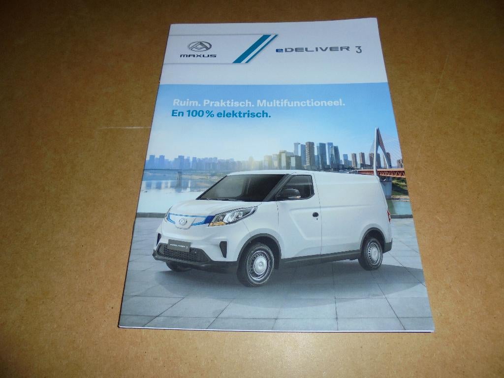 brochure Maxus e-Deliver 3  bestelwagens, Ophalen of Verzenden, Nieuw, Overige merken