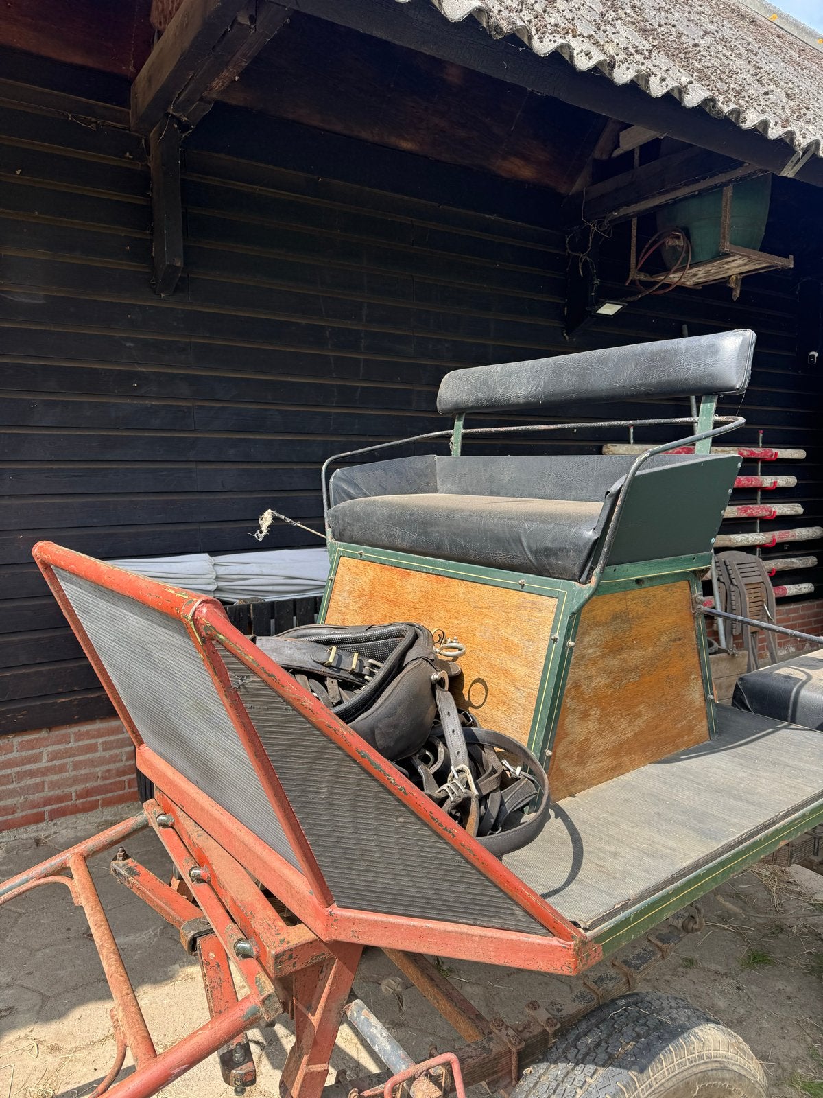 Robuuste 4-wielige menwagen / menkar (enkel- en dubbelspan), Dieren en Toebehoren, Gebruikt, Marathonwagen, Paard of Pony