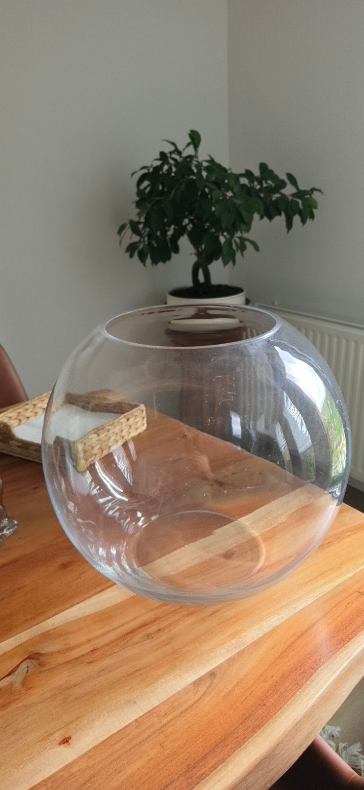 Grote glazen vaas/vissenkom, Ophalen, Zo goed als nieuw, Transparant, Glas