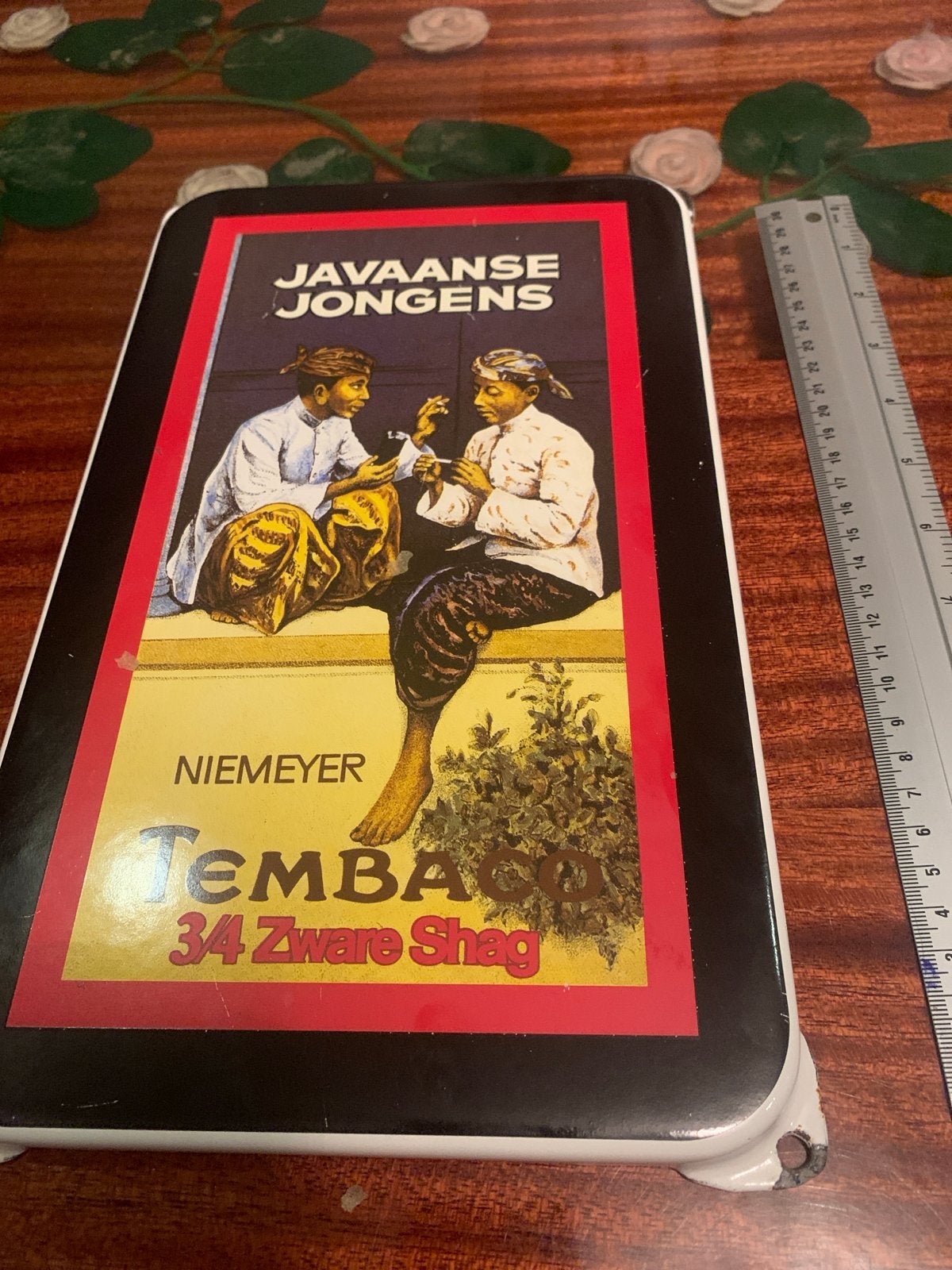 Vintage JAVAAANSE JONGENS Niemeyer Tabak reclamebord emaille, Verzenden