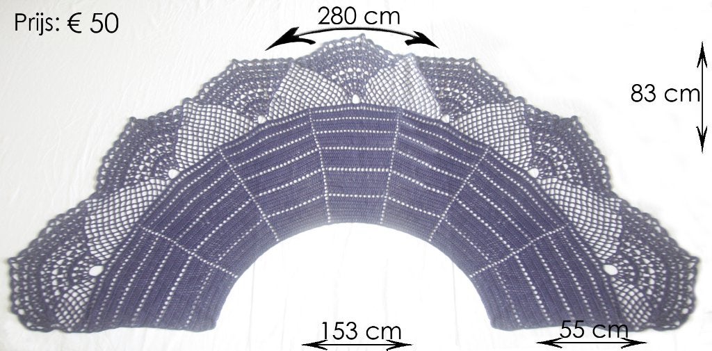 Zelf gehaakte omslagdoek sjaal shawl 100% katoen, Kleding | Dames, Ophalen of Verzenden, Nieuw, Maat 38/40 (M), Sjaal