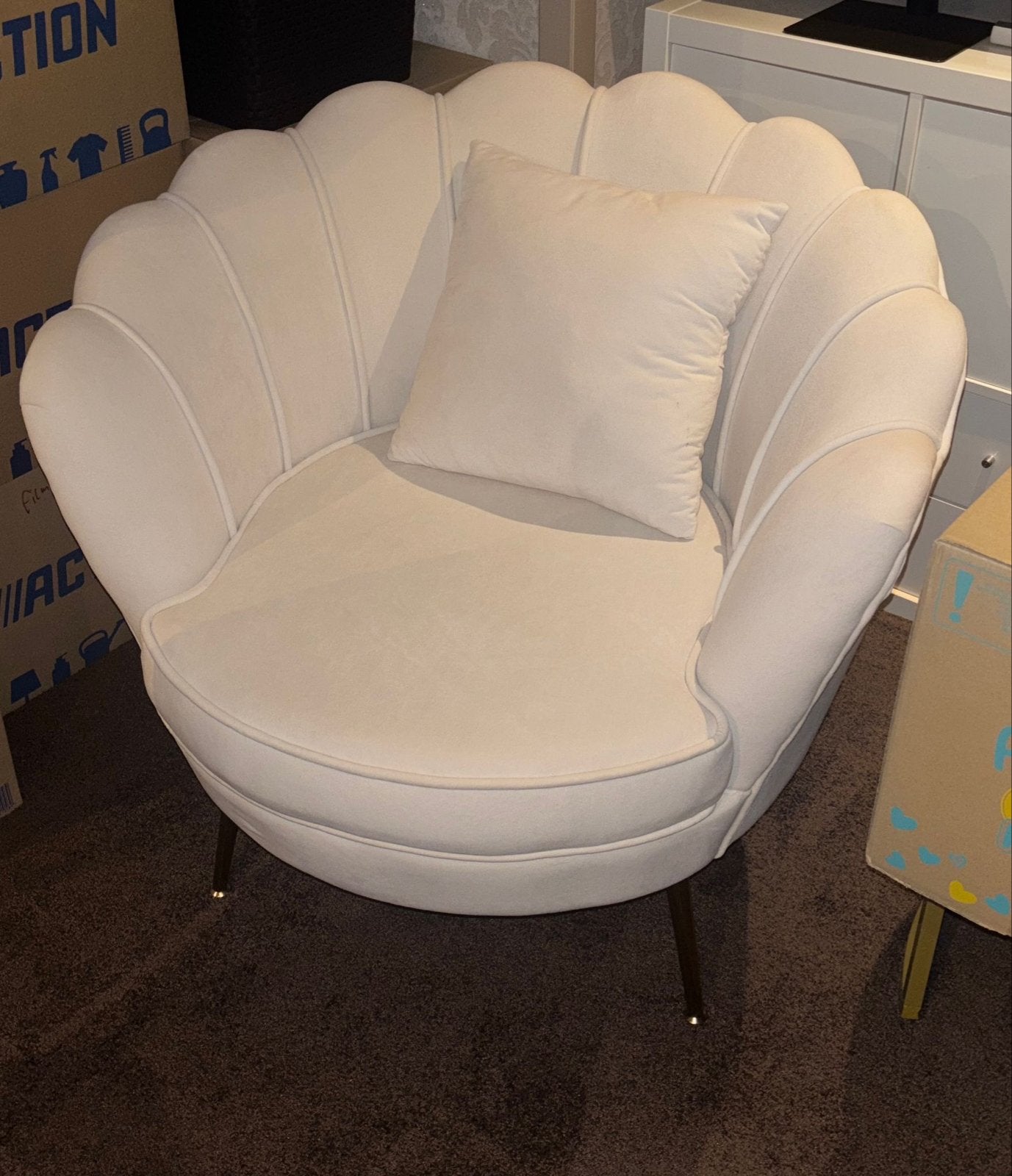 Decoratieve Schelp Fauteuil, Ophalen, 75 tot 100 cm, Zo goed als nieuw, 75 tot 100 cm