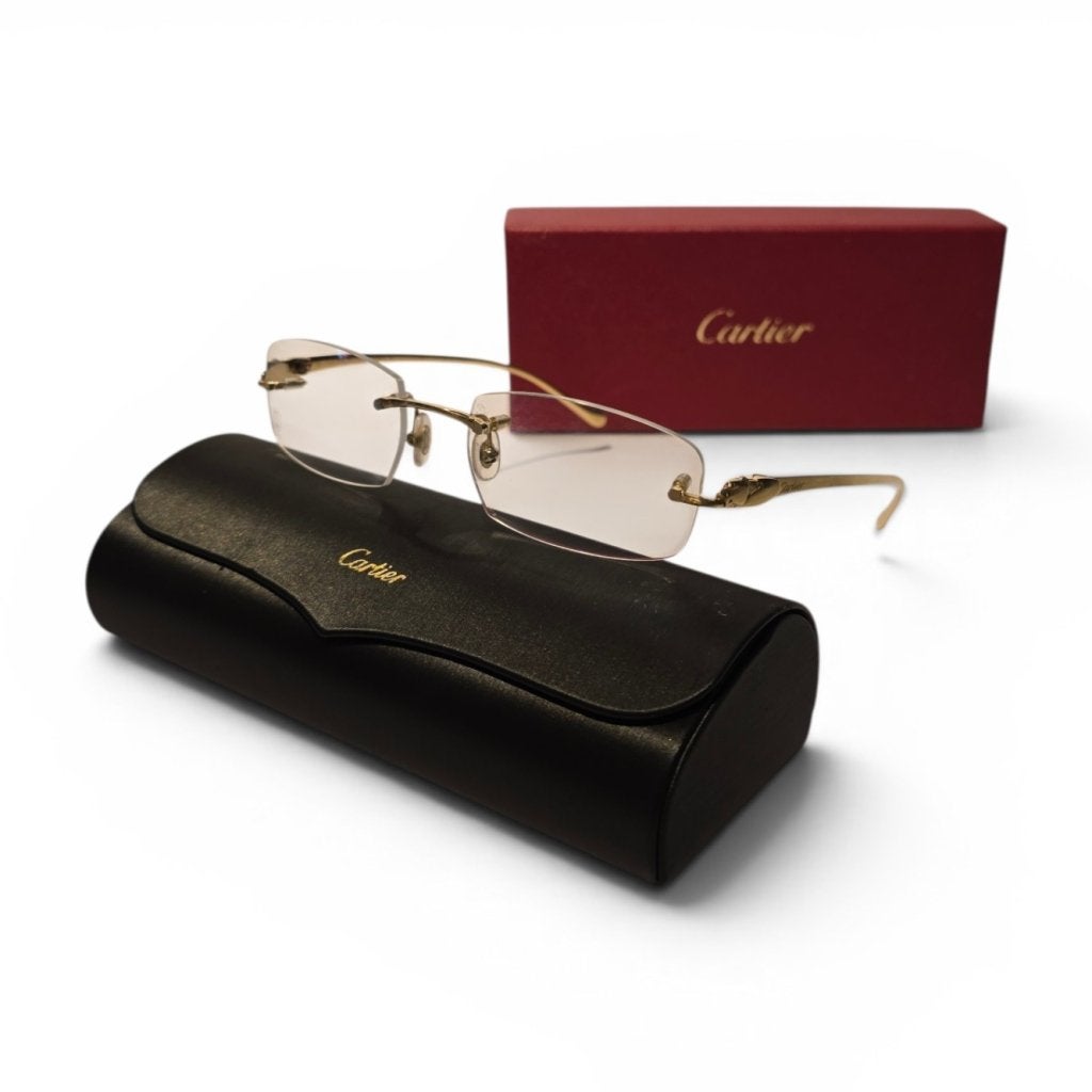 Cartier Panthère CT0061O Gold 135 Zonnebril | Nette Staat, Cartier, Gebruikt, Support@cartier.com, 13 Rue de la Paix, 75002 Paris
France