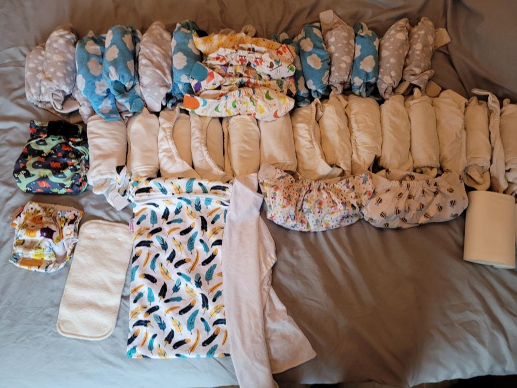 Wasbare luiers maat 1 en 2 tweedelige set Bamboozle Totsbots, Ophalen of Verzenden, Gebruikt, Overige maten