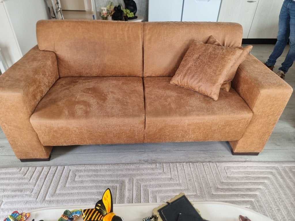 2 jaar oud, mooie camel bankstellen, 2 en 2.5, Ophalen, Overige materialen, 75 tot 100 cm, Zo goed als nieuw