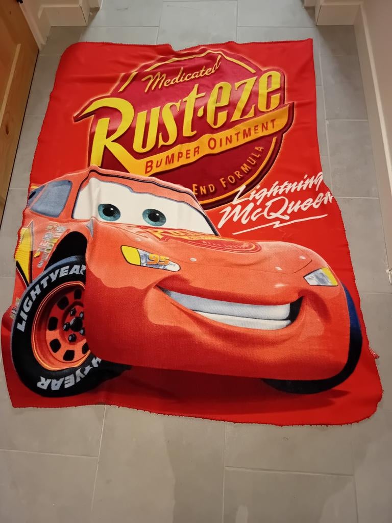Cars Lightning McQueen fleece dekentje/plaid, Ophalen of Verzenden, Zo goed als nieuw, Jongen of Meisje