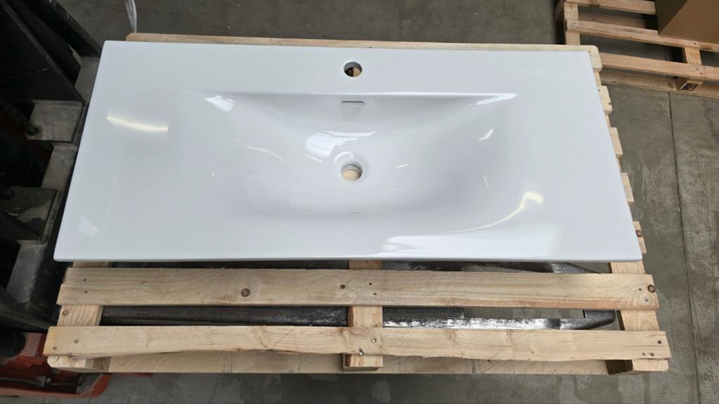 Nieuwe Keramische Wastafel Wit 100x46cm - Ongebruikt, Ophalen, Nieuw