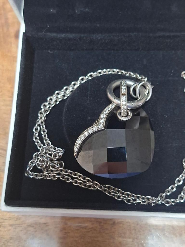 Ti sento ketting en groot hart, Ophalen of Verzenden, Zilver, Zilver