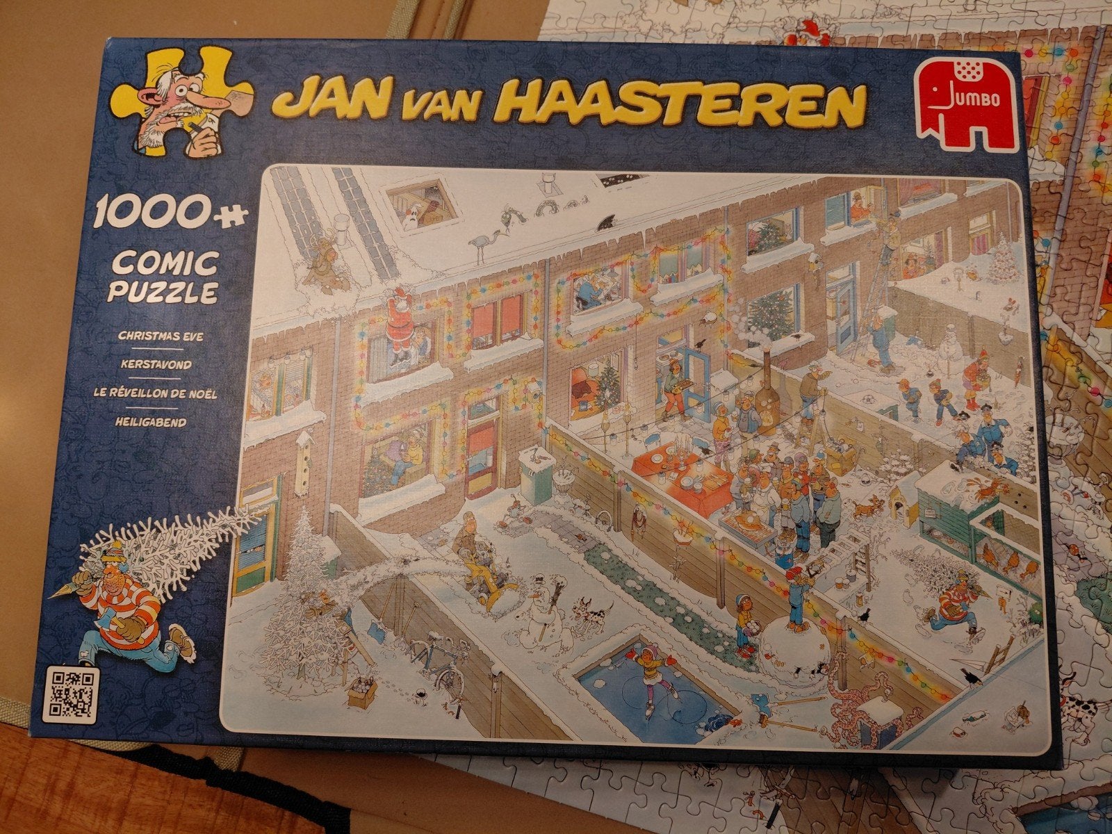 Jan van Haasteren Kerstavond 1000 stukjes puzzel, Ophalen of Verzenden, 500 t/m 1500 stukjes, Zo goed als nieuw, Legpuzzel