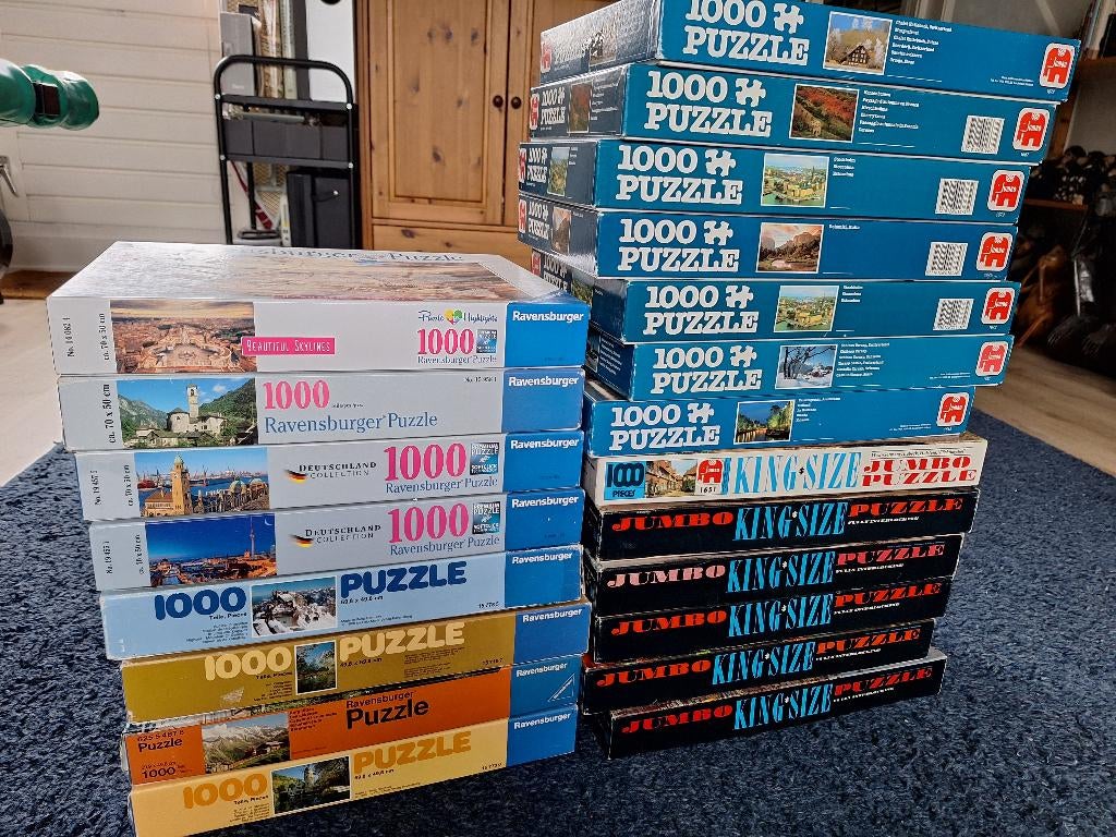 Diverse Ravensburger en Jumbo puzzels 1000, Ophalen of Verzenden, 500 t/m 1500 stukjes, Zo goed als nieuw, Legpuzzel