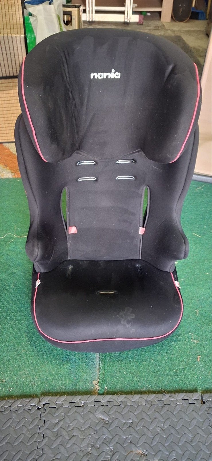 Nania autostoel - Zwart met roze accenten, Ophalen of Verzenden
