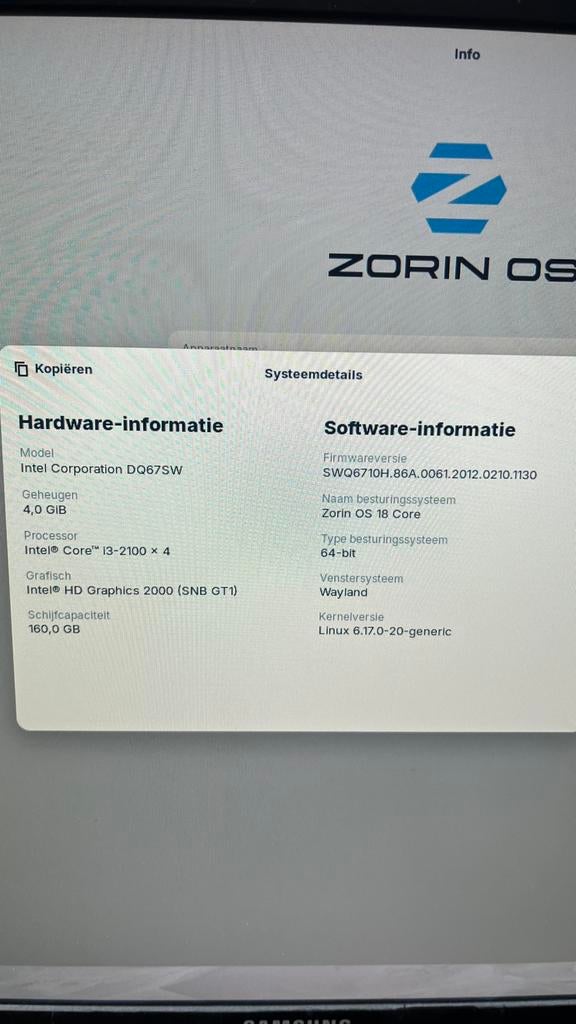 Desktop i3 2100, Gebruikt, HDD, Minder dan 4 GB, Ophalen of Verzenden