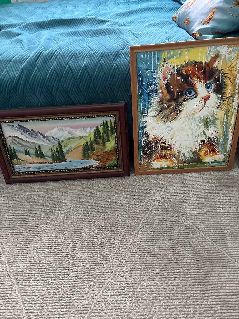 Schilderij  2 stuk, Antiek en Kunst, Kunst | Schilderijen | Klassiek, Ophalen of Verzenden