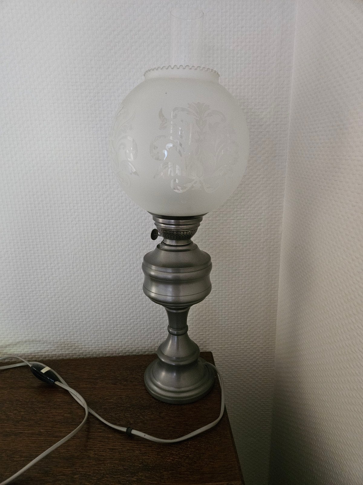 tinnen schemerlamp, Ophalen, Schemerlamp