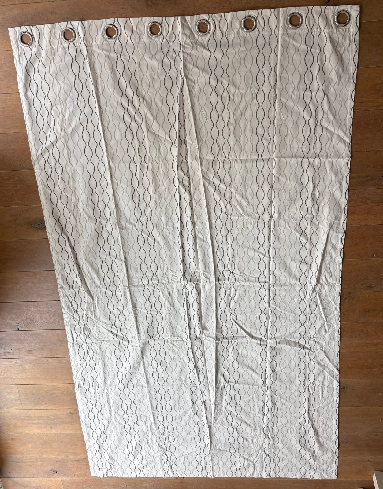 2 gordijnen met ring Ikea, Ophalen of Verzenden, Zo goed als nieuw, 200 cm of meer